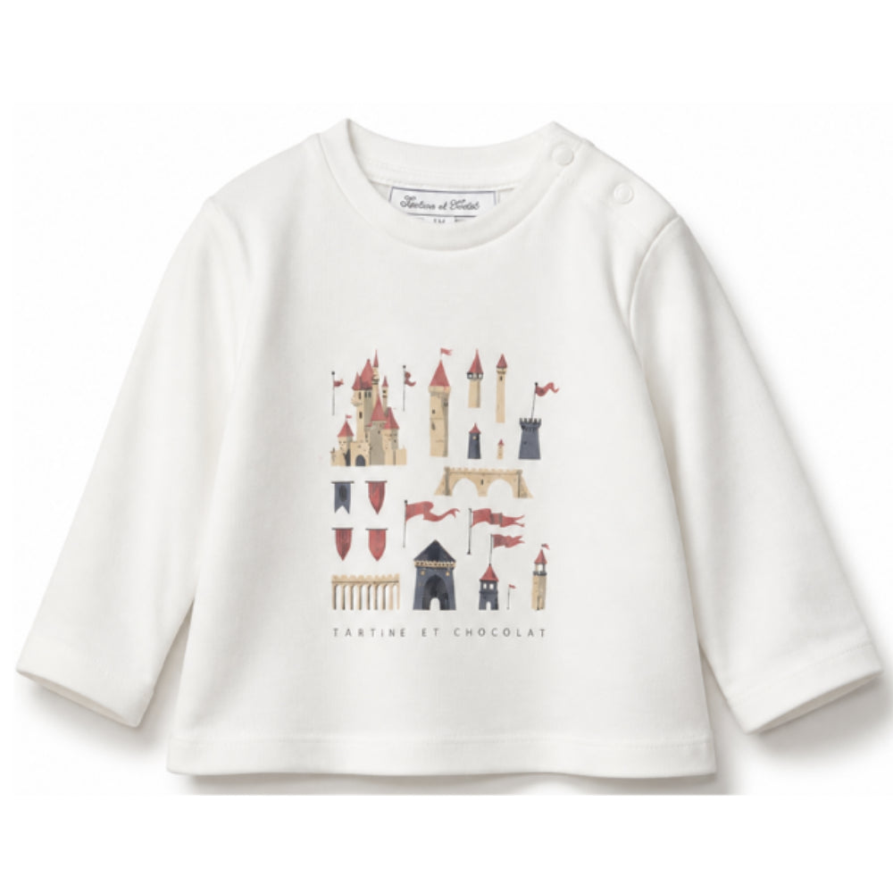 T-shirt per neonato Tartine & Chocolat bianca con stampa grafica CD10041 39 TArtine & Chocolat KIDS