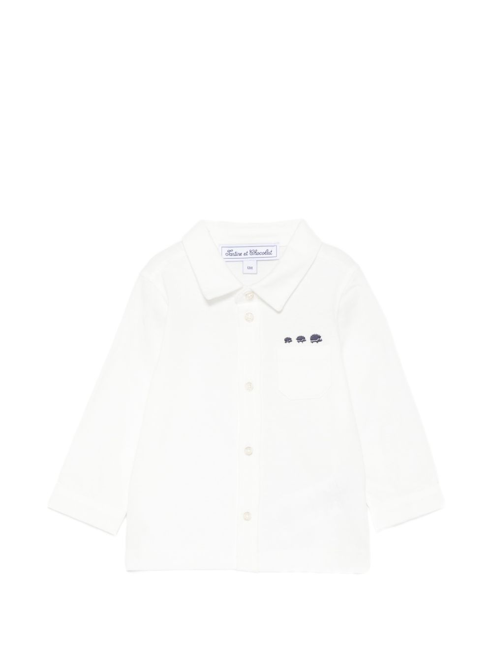 Camicia per neonato Tartine Et Chocolat bianca con ricamo con riccio CD12001 13 TArtine & Chocolat KIDS