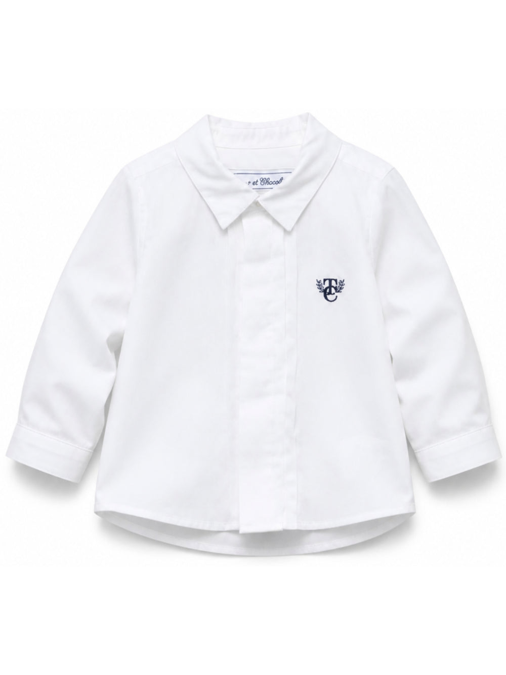 Camicia per neonato Tartine Et Chocolat bianca con logo e bottoni nascosti CD12011 01 TArtine & Chocolat KIDS