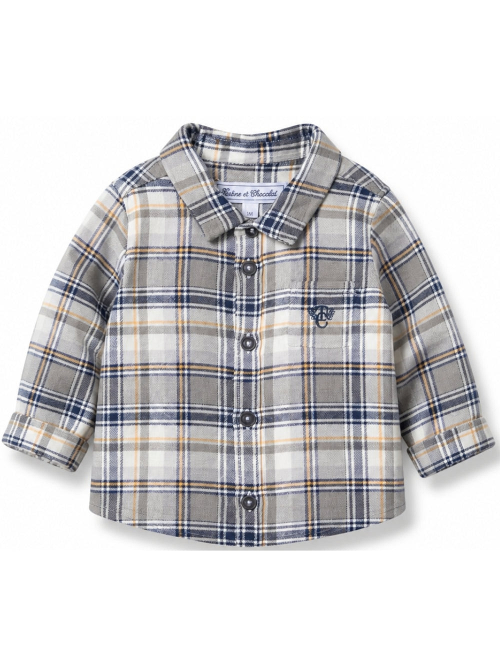 Camicia per neonato Tartine Et Chocolat multicolore a quadri con ricamo CD12071 46 TArtine & Chocolat KIDS