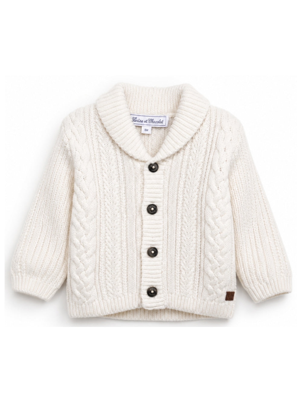 Cardigan per neonato Tartine Et Chocolat bianco con collo a scialle CD18021 13 TArtine & Chocolat KIDS