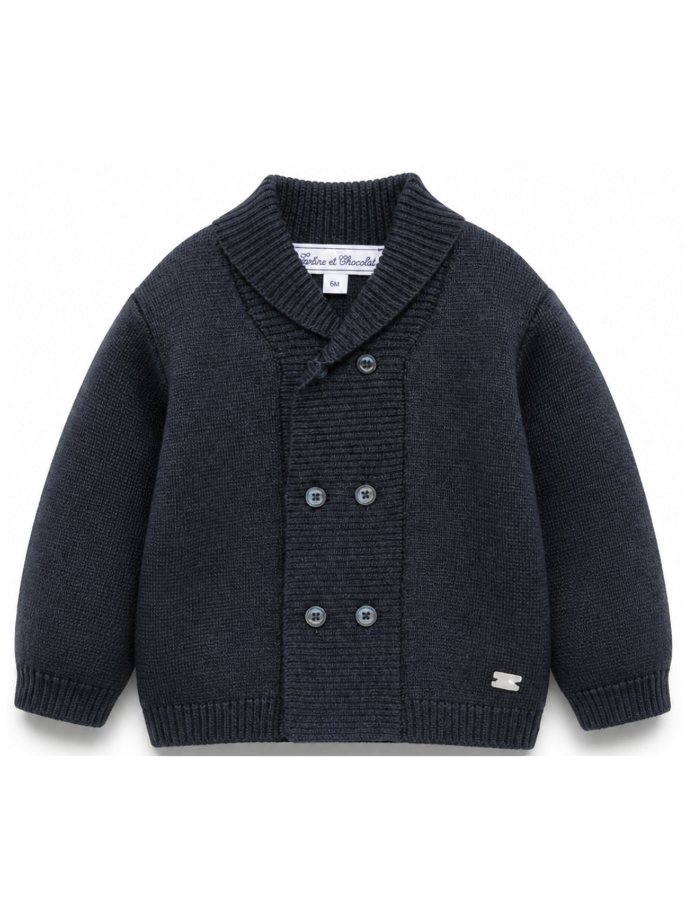 Cardigan per neonato Tartine Et Chocolat blu doppiopetto con scollo a scialle CD18031 04 TArtine & Chocolat KIDS