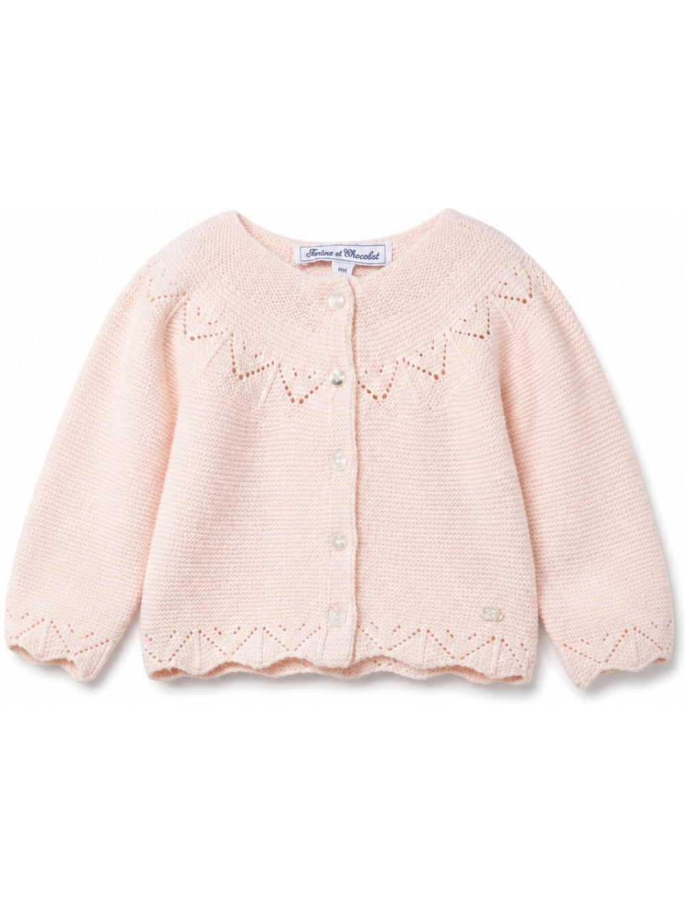 Cardigan per neonata Tartine Et Chocolat rosa con orlo a smerlo CD18061 30 TArtine & Chocolat KIDS