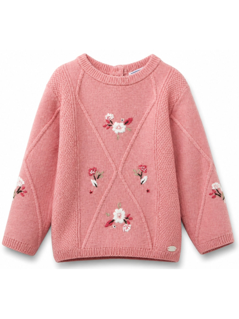 Maglione per neonata Tartine Et Chocolat rosa con ricamo a fiori CD18111 33 TArtine & Chocolat KIDS
