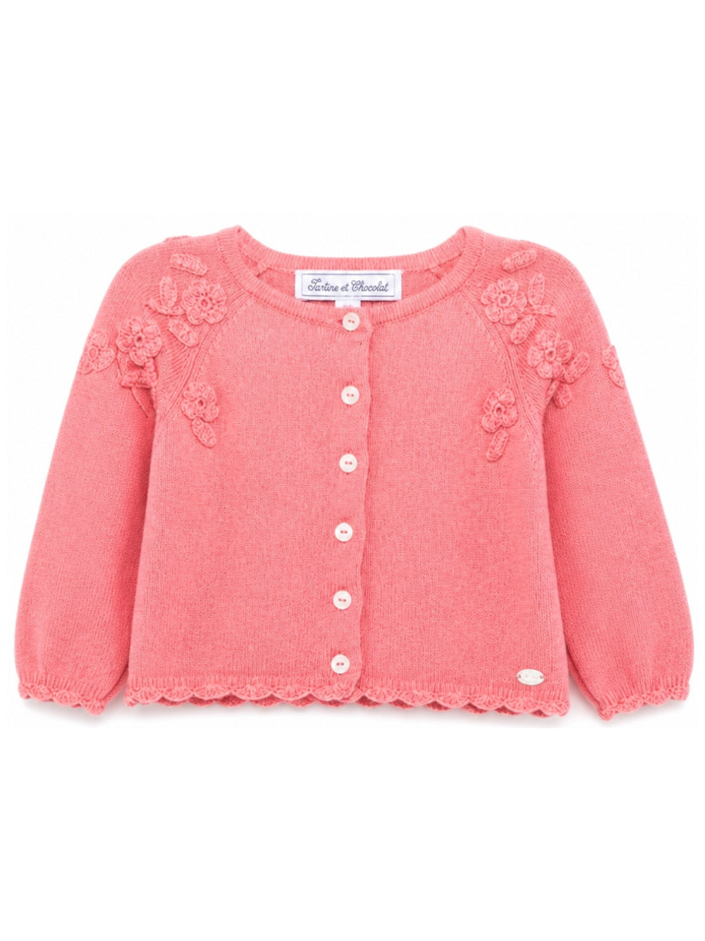 Cardigan per neonata Tartine Et Chocolat rosa con orlo a smerlo CD18141 34 TArtine & Chocolat KIDS