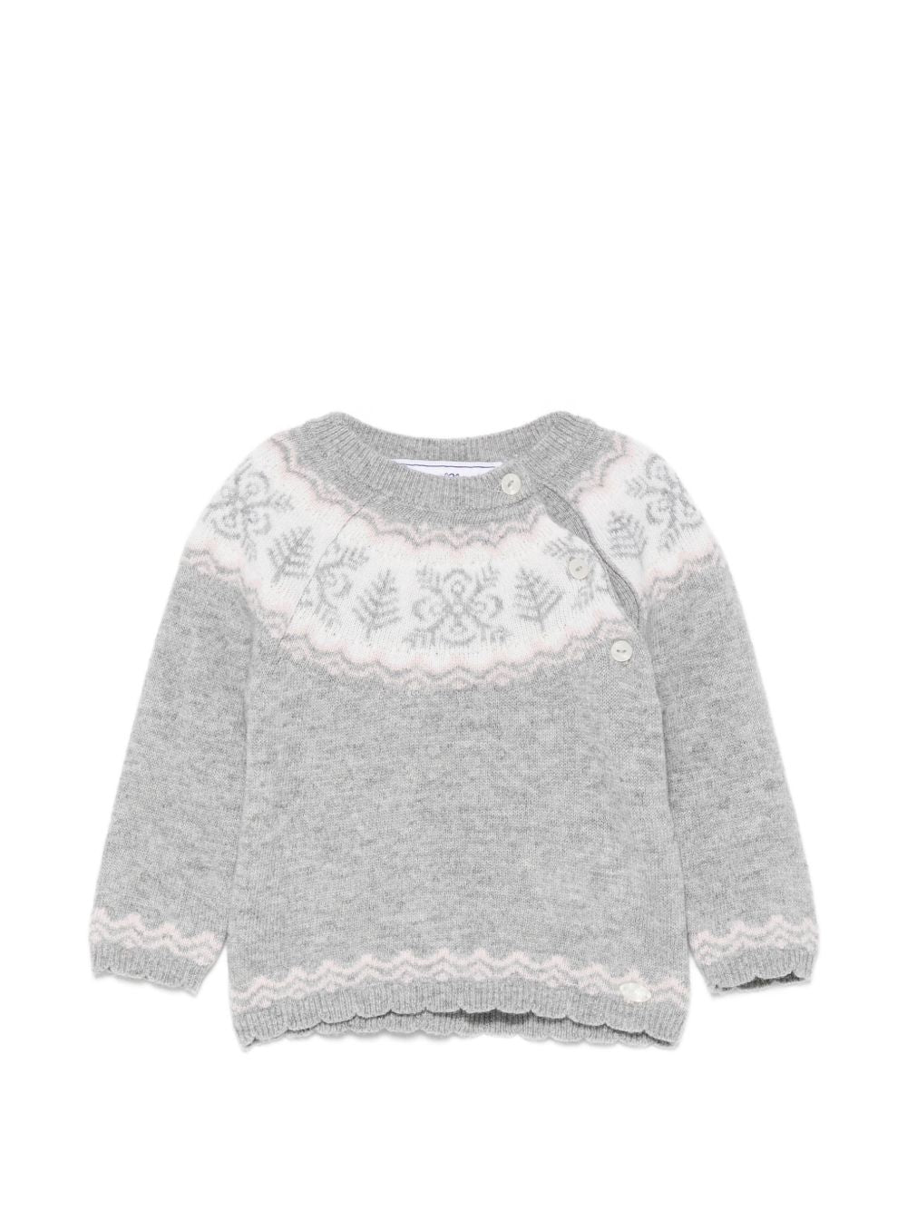 Maglione per neonata Tartine Et Chocolat grigio con orlo a smerlo CD18181 22 TArtine & Chocolat KIDS