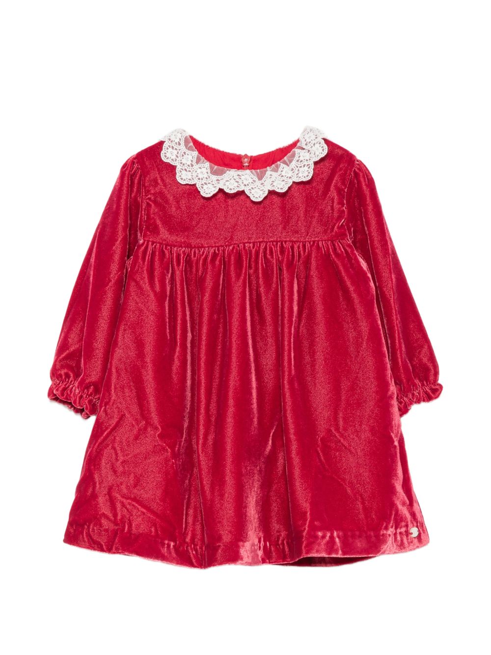 Abito per neonata Tartine Et Chocolat rosso in velluto con colletto in pizzo CD30081 03 TArtine & Chocolat KIDS