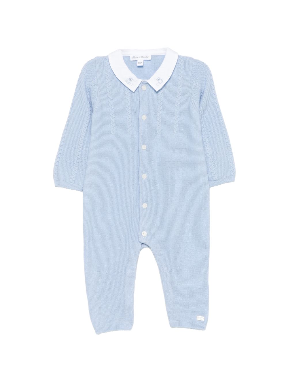 Tutina per neonato Tartine Et Chocolat azzurra con colletto ricamato CD32030 42 TArtine & Chocolat KIDS