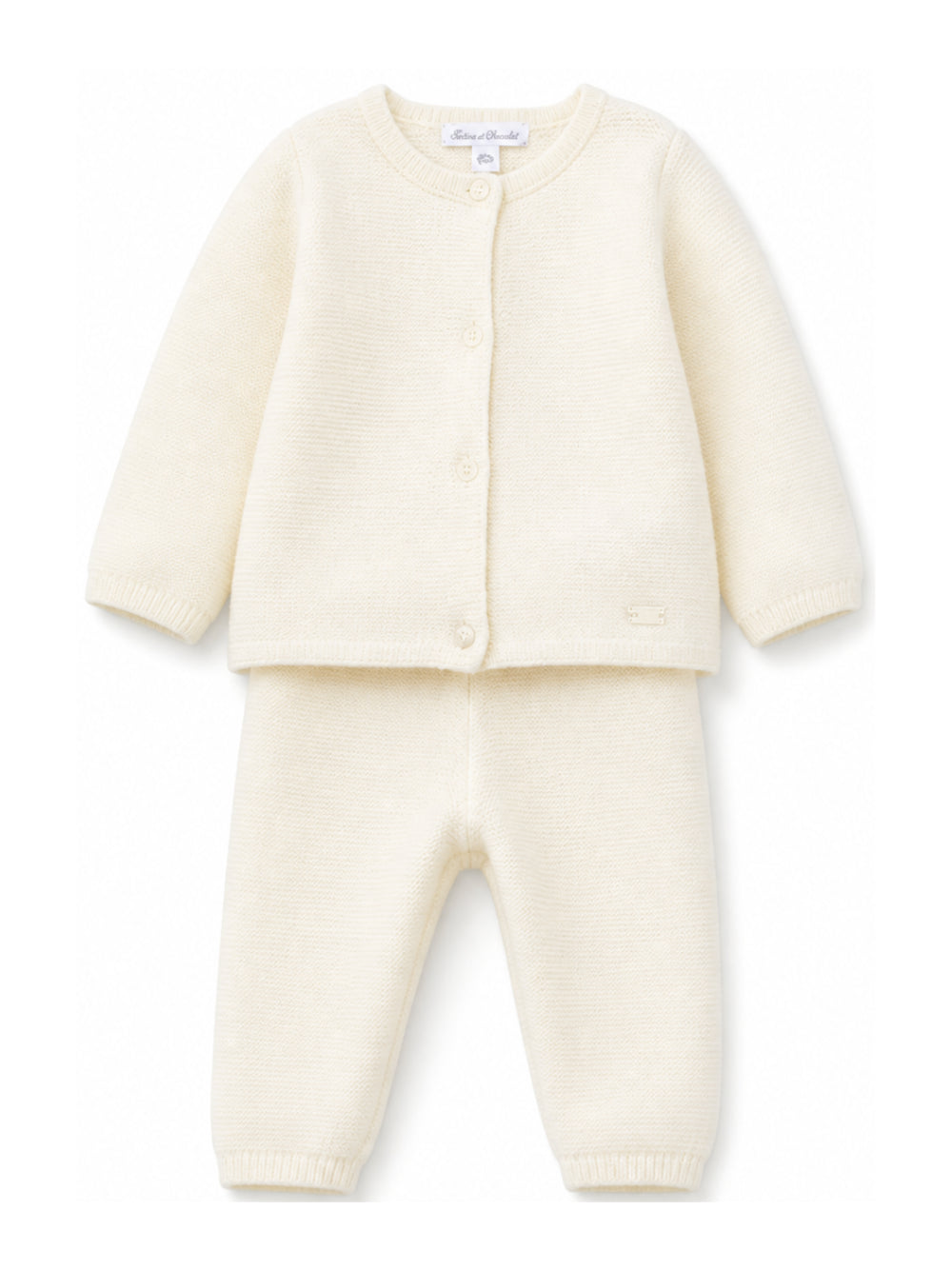 Set due pezzi per neonati Tartine & Chocolat Kids bianco con design lavorato a maglia CD36070 13 TArtine & Chocolat KIDS