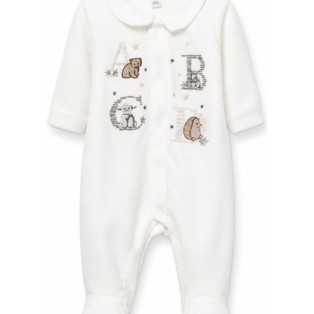 Tutina per neonati Tartine Et Chocolat Kids bianca con animali ricamati CD54060 13 TArtine & Chocolat KIDS