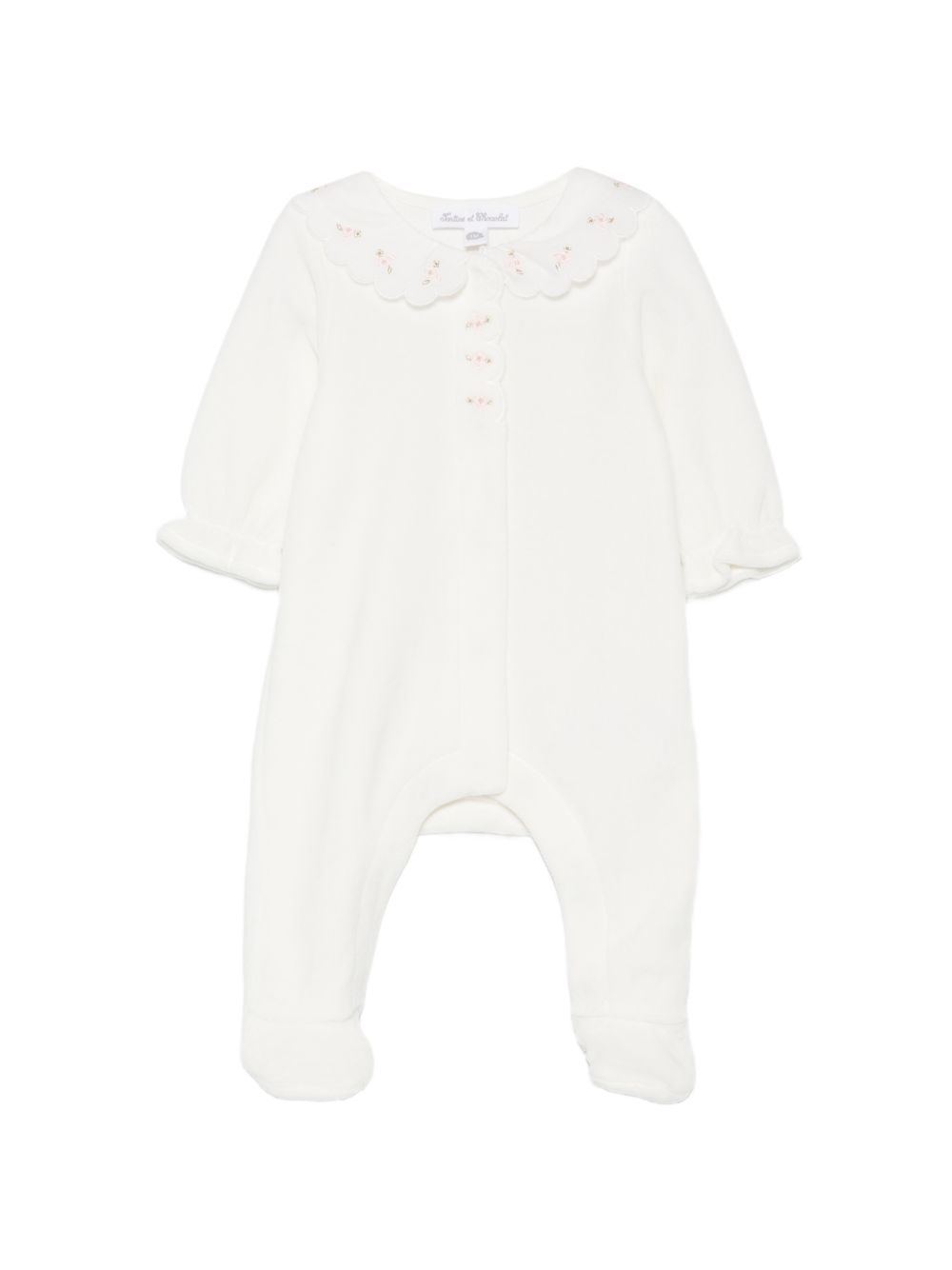 Tutina per neonata Tartine Et Chocolat Kids bianca con ricamo a fiori CD54110 13 TArtine & Chocolat KIDS