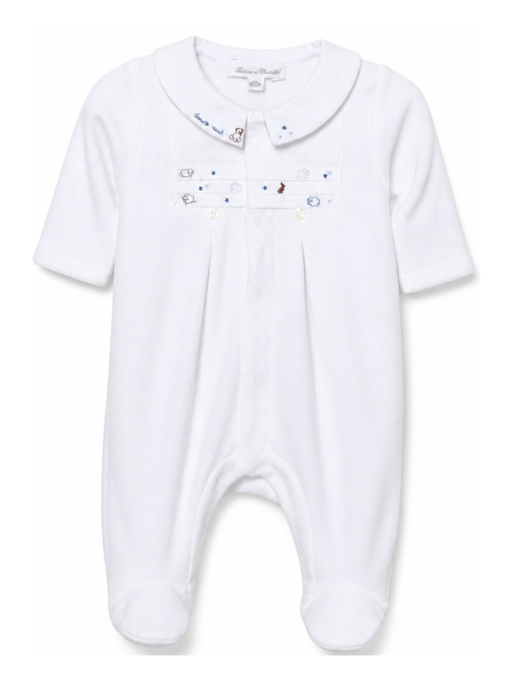 Tutina per neonati Tartine Et Chocolat Kids bianca con dettagli ricamati CD54140 01 TArtine & Chocolat KIDS
