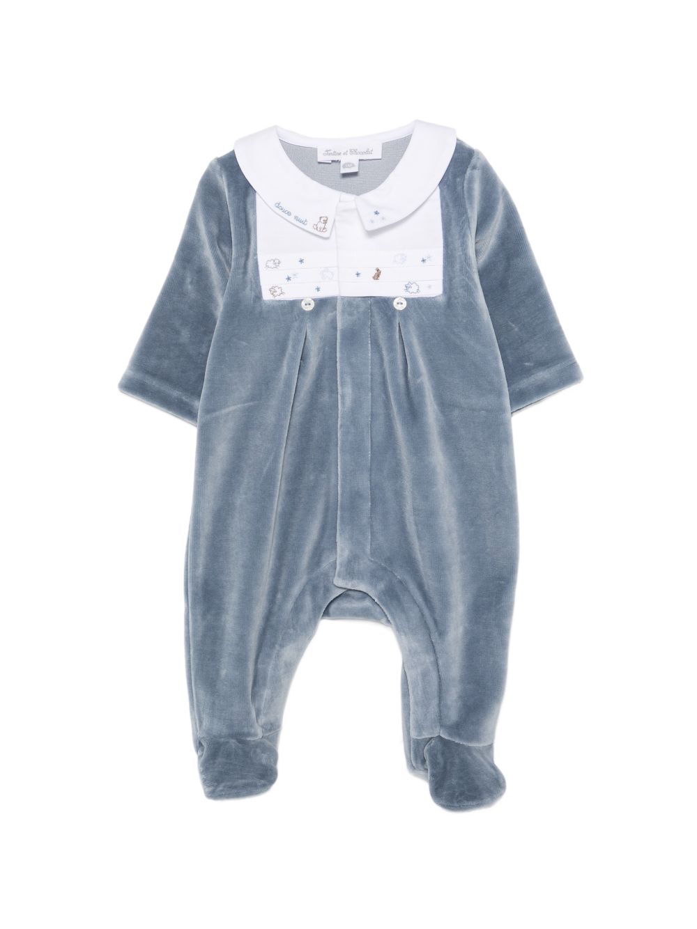 Tutina per neonato Tartine Et Chocolat Kids blu con finitura vellutata CD54140 47 TArtine & Chocolat KIDS
