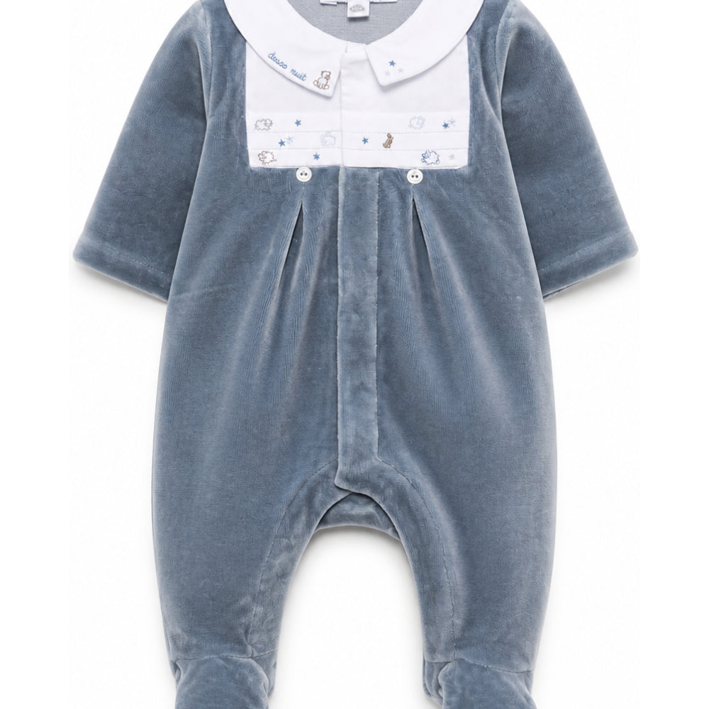 Tutina per neonato Tartine Et Chocolat Kids blu con finitura vellutata CD54140 47 TArtine & Chocolat KIDS