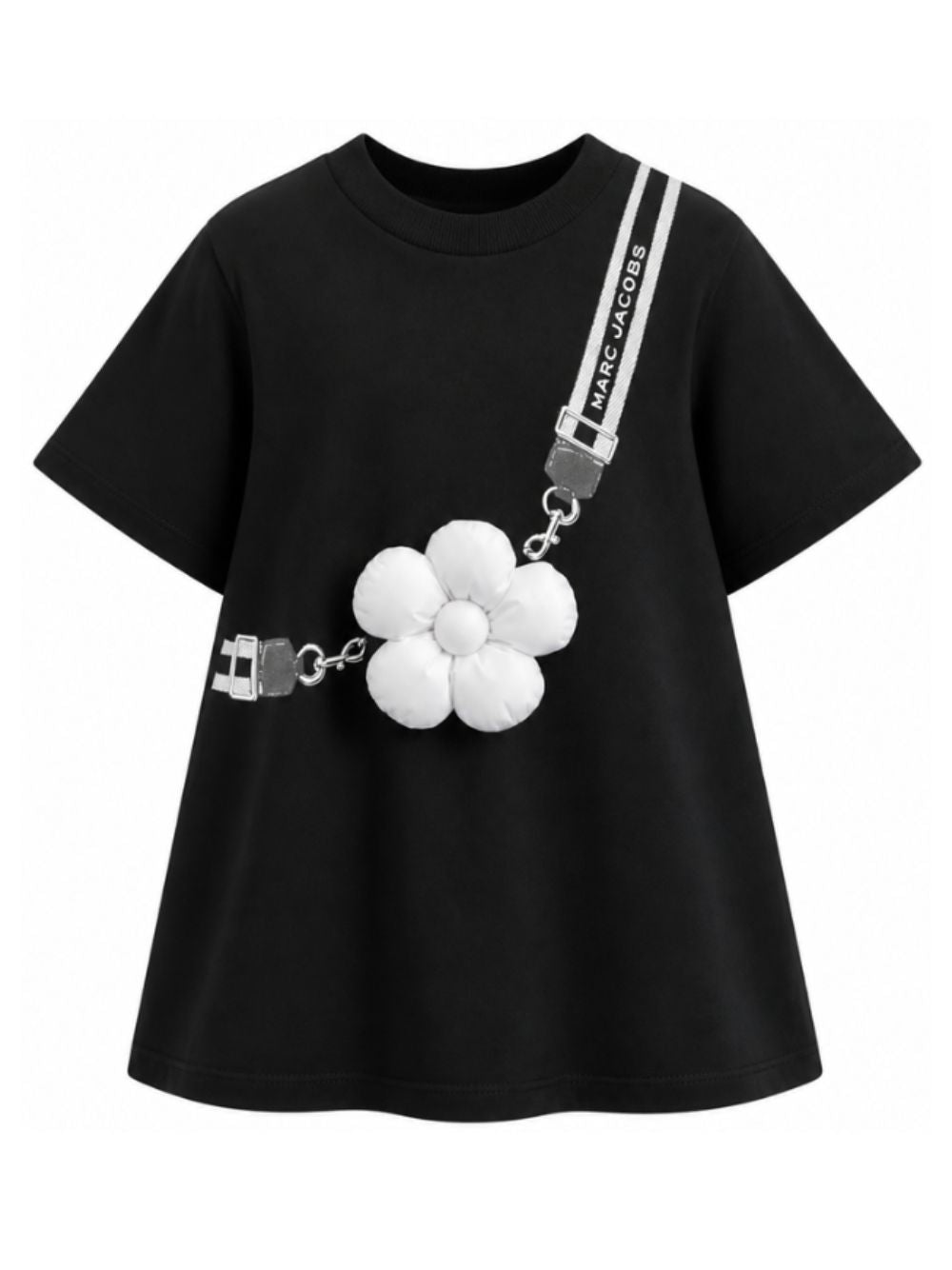 Abito per bambina The Marc Jacobs Kids nero con applicazione fiori in rilievo W60975 09B THE MARC JACOBS KIDS