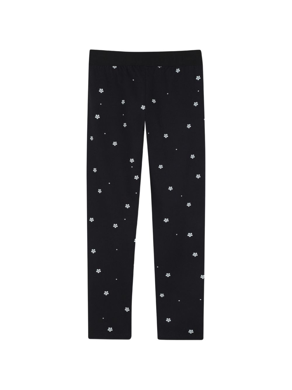 Leggins per bambina The Marc Jacobs Kids neri con applicazione fiori in rilievo W60986 09B THE MARC JACOBS KIDS