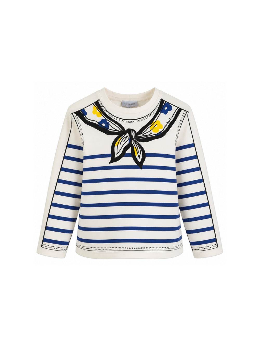 T-shirt Trompe-l'oeil per bambina The Marc Jacobs Kids bianco sporco con motivo a righe W60998 148 THE MARC JACOBS KIDS