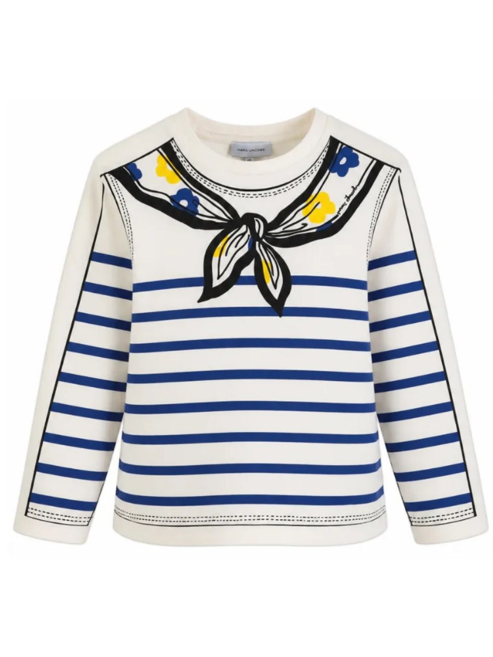 T-shirt Trompe-l'oeil per bambina The Marc Jacobs Kids bianco sporco con motivo a righe W60998 148 THE MARC JACOBS KIDS