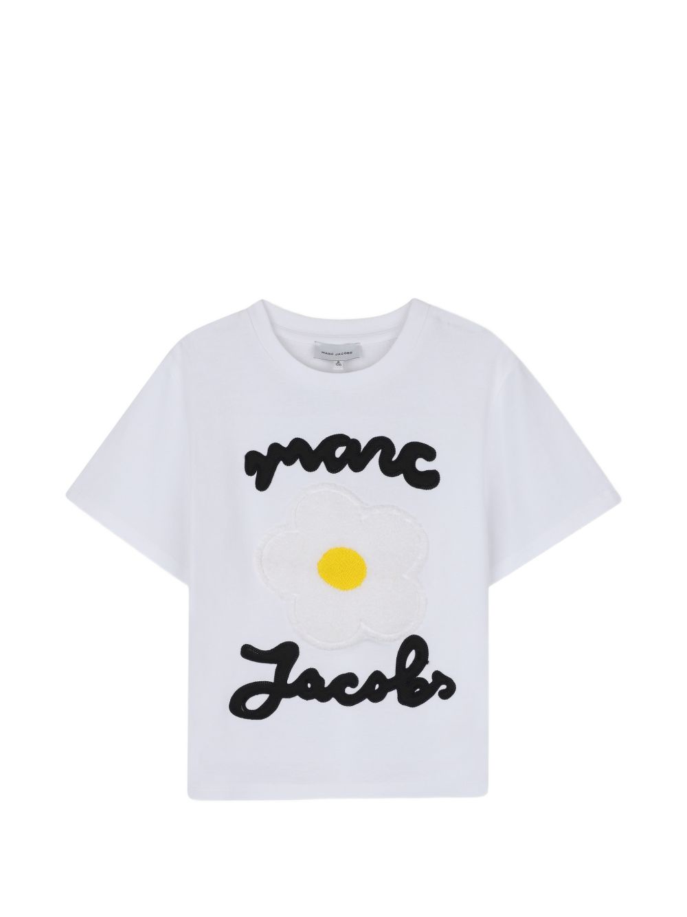 T-shirt per bambina The Marc Jacobs Kids bianca con applicazione fiore W61000 10P THE MARC JACOBS KIDS