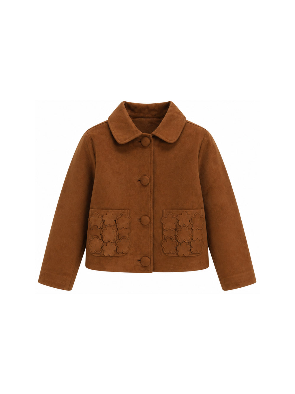 Giacca per bambina The Marc Jacobs Kids marrone con applicazione a fiori W61011 367 THE MARC JACOBS KIDS