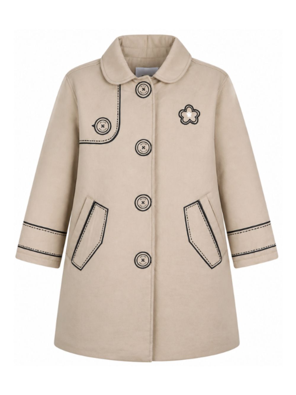 Cappotto per bambina The Marc Jacobs Kids beige con stampa a trompe l'oeil W61016 296 THE MARC JACOBS KIDS