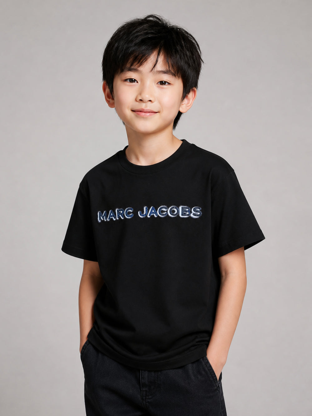T-shirt per bambini The Marc Jacobs Kids nera con stampa logo W61025 09B THE MARC JACOBS KIDS