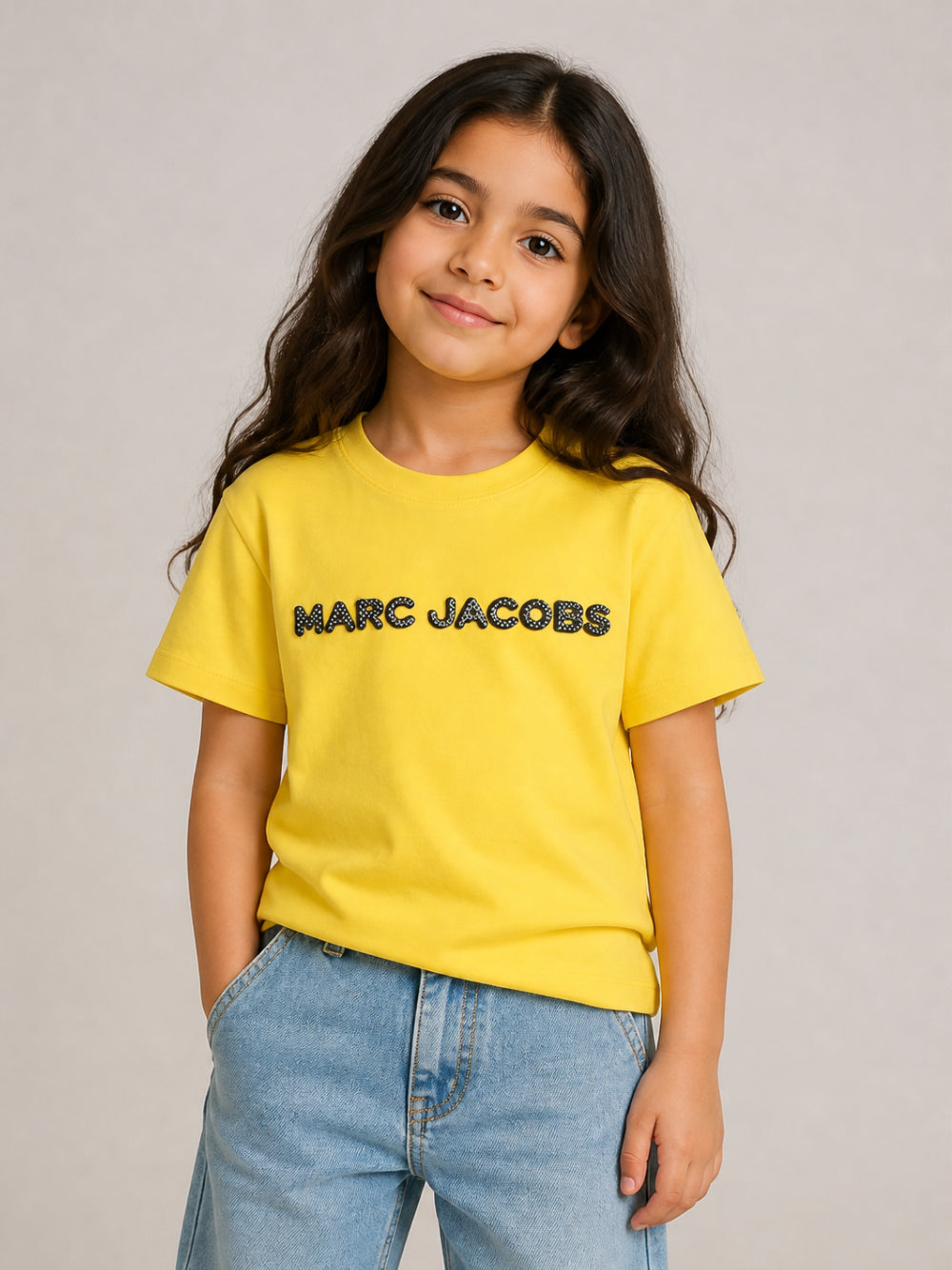 T-shirt per bambini The Marc Jacobs Kids gialla con stampa logo W61025 526 THE MARC JACOBS KIDS