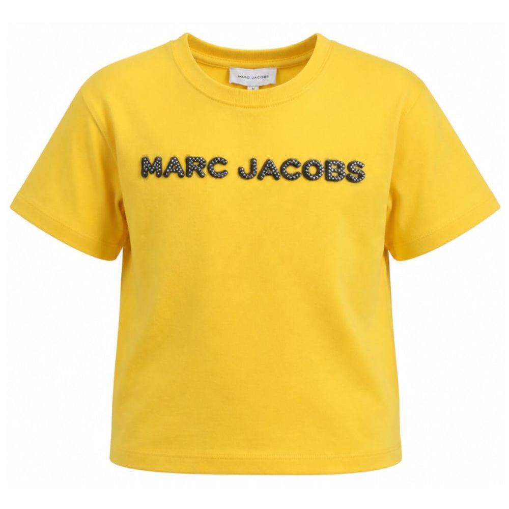 T-shirt per bambini The Marc Jacobs Kids gialla con stampa logo W61025 526 THE MARC JACOBS KIDS