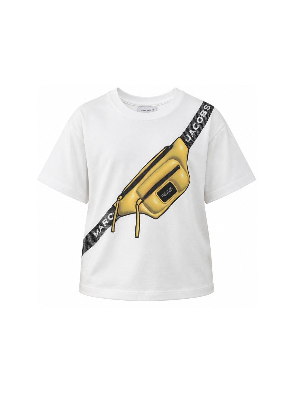 T-shirt per bambino The Marc Jacobs Kids bianca con stampa marsupio sul davanti W61026 126 THE MARC JACOBS KIDS
