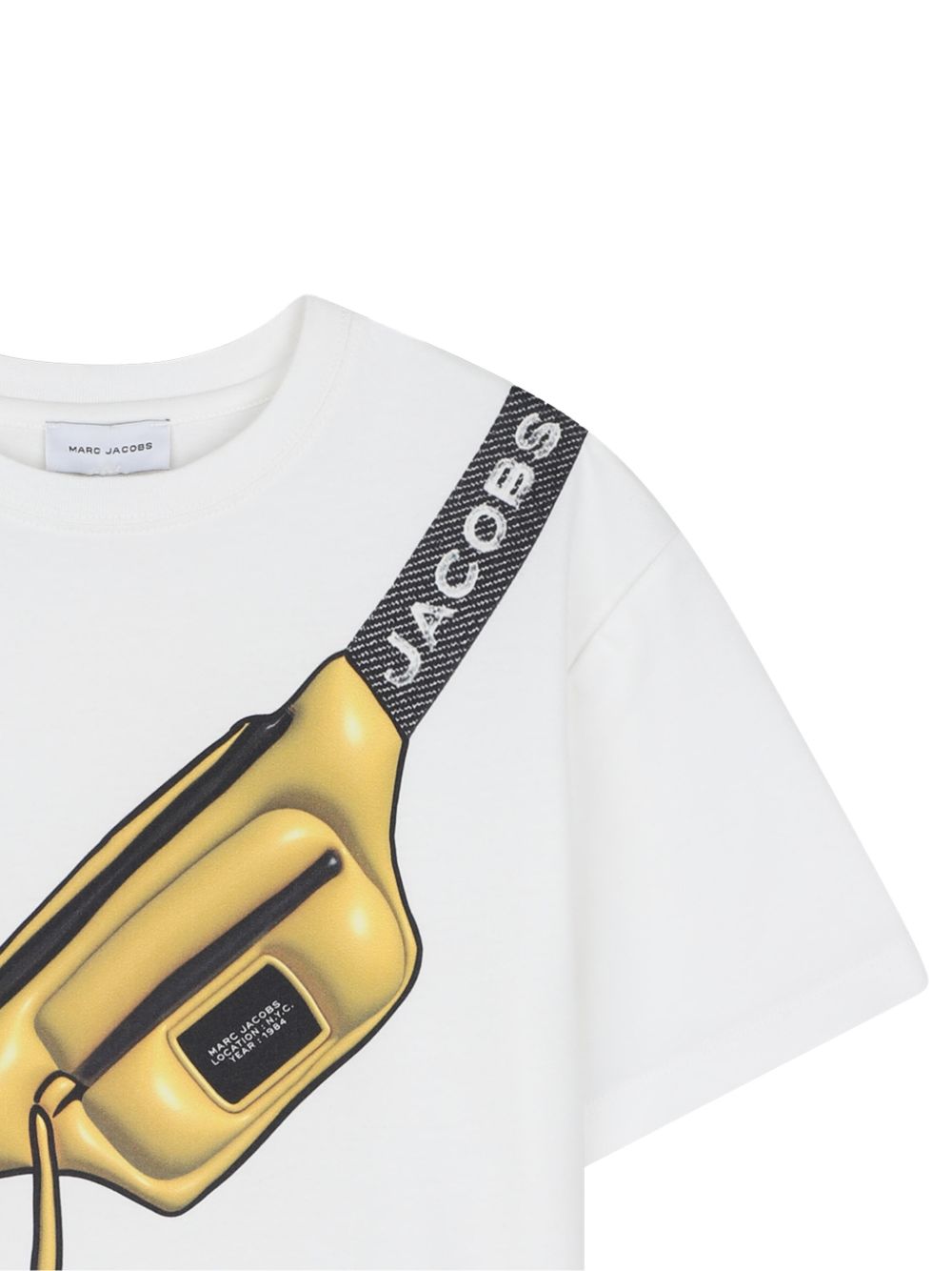T-shirt per bambino The Marc Jacobs Kids bianca con stampa marsupio sul davanti W61026 126 THE MARC JACOBS KIDS