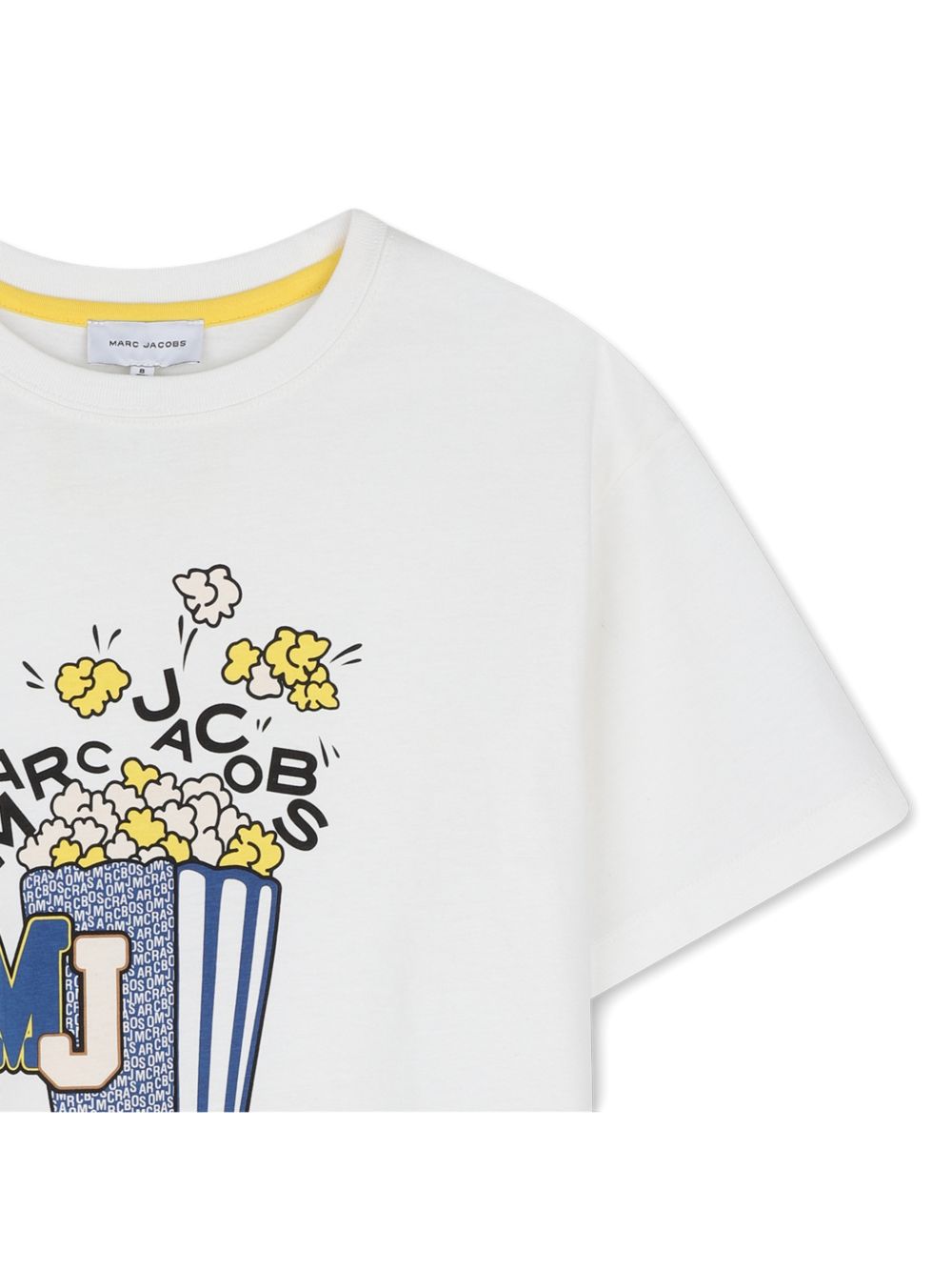 T-shirt per bambino The Marc Jacobs Kids bianca con stampa popcorn sul davanti W61031 126 THE MARC JACOBS KIDS