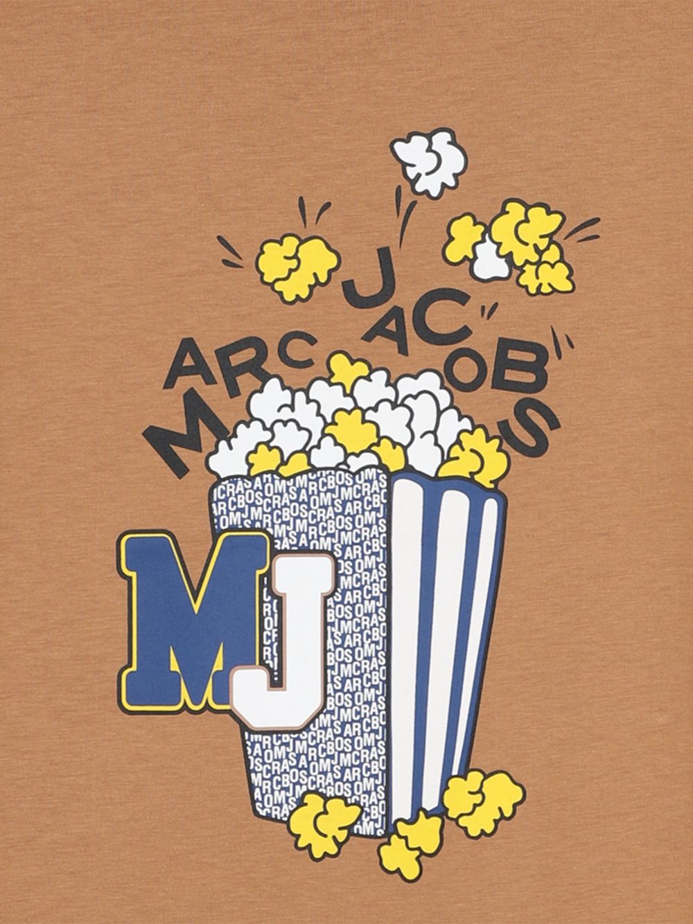 T-shirt per bambino The Marc Jacobs Kids marrone con stampa popcorn sul davanti W61031 213 THE MARC JACOBS KIDS