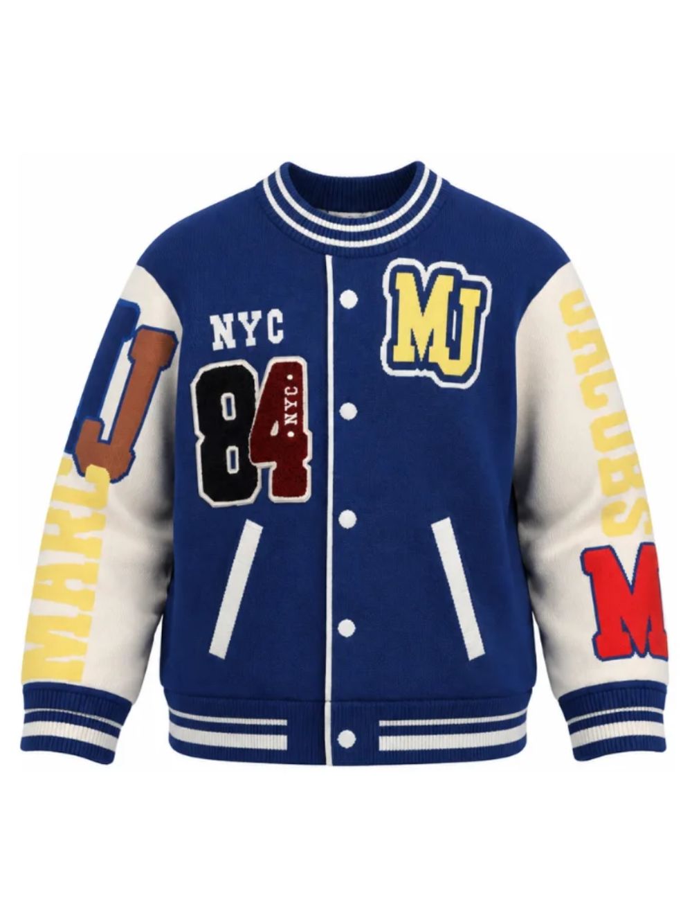 Felpa per bambino The Marc Jacobs Kids blu in stile varsity W61043 841 THE MARC JACOBS KIDS