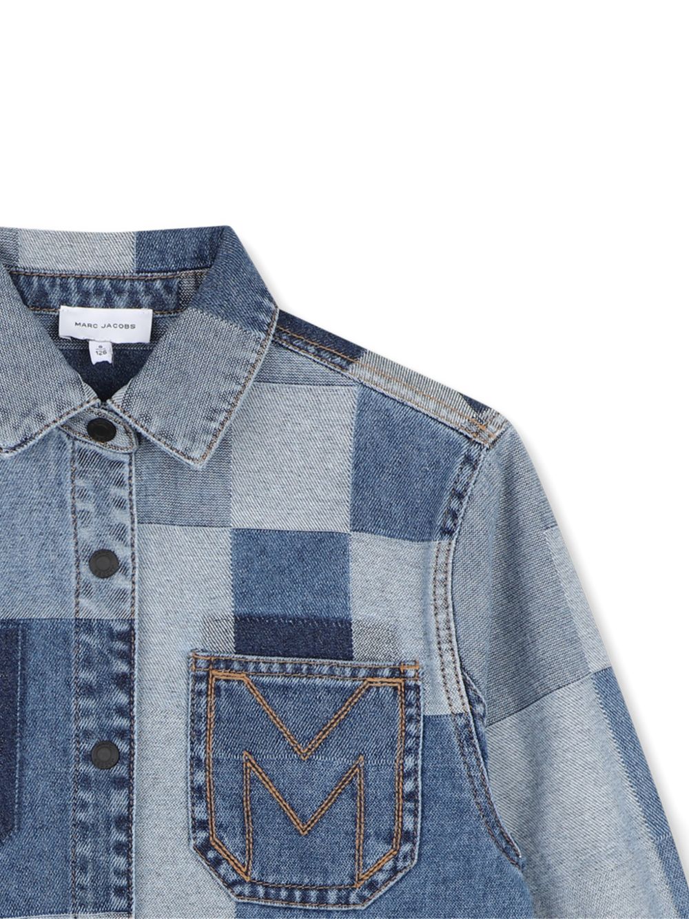 Camicia per bambino The Marc Jacobs Kids blu con design patchwork W61047 Z10 THE MARC JACOBS KIDS