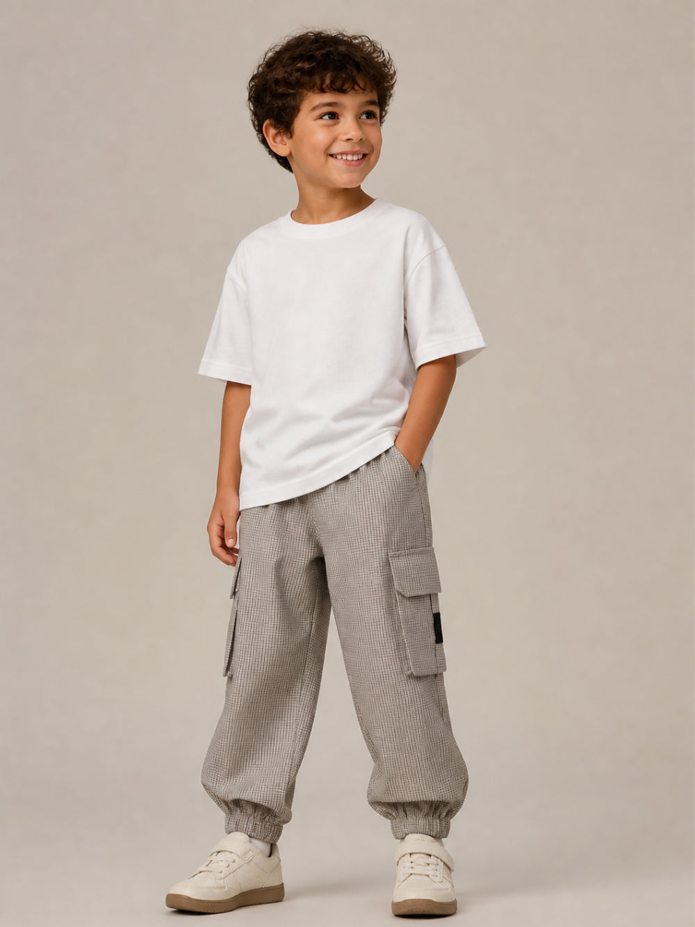 Cargo per bambino The Marc Jacobs Kids beige con design a quadri W61051 184 THE MARC JACOBS KIDS