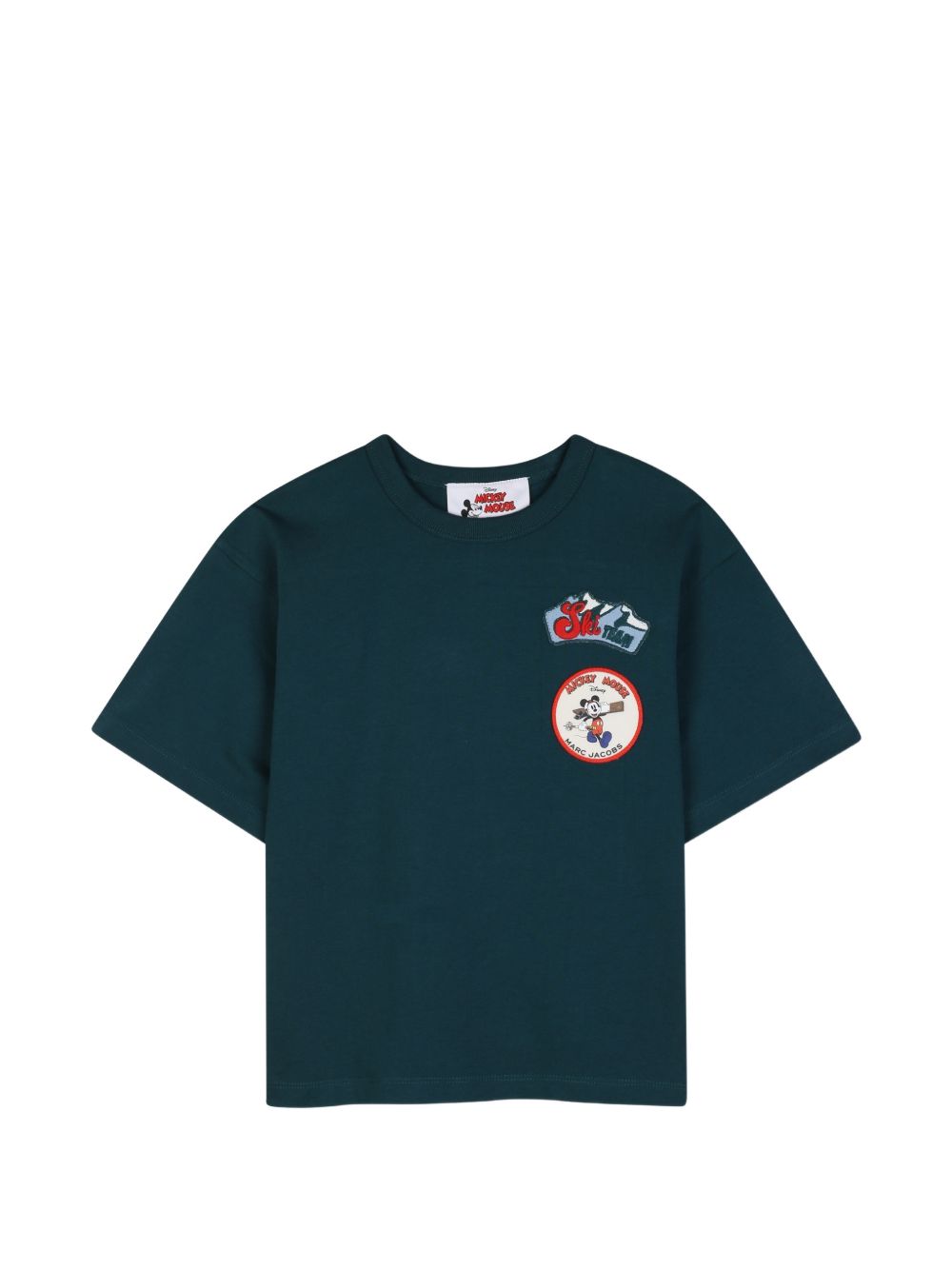 T-shirt per bambino The Marc Jacobs Kids x Disney verde con applicazione Mickey Mouse W61065 668 THE MARC JACOBS KIDS