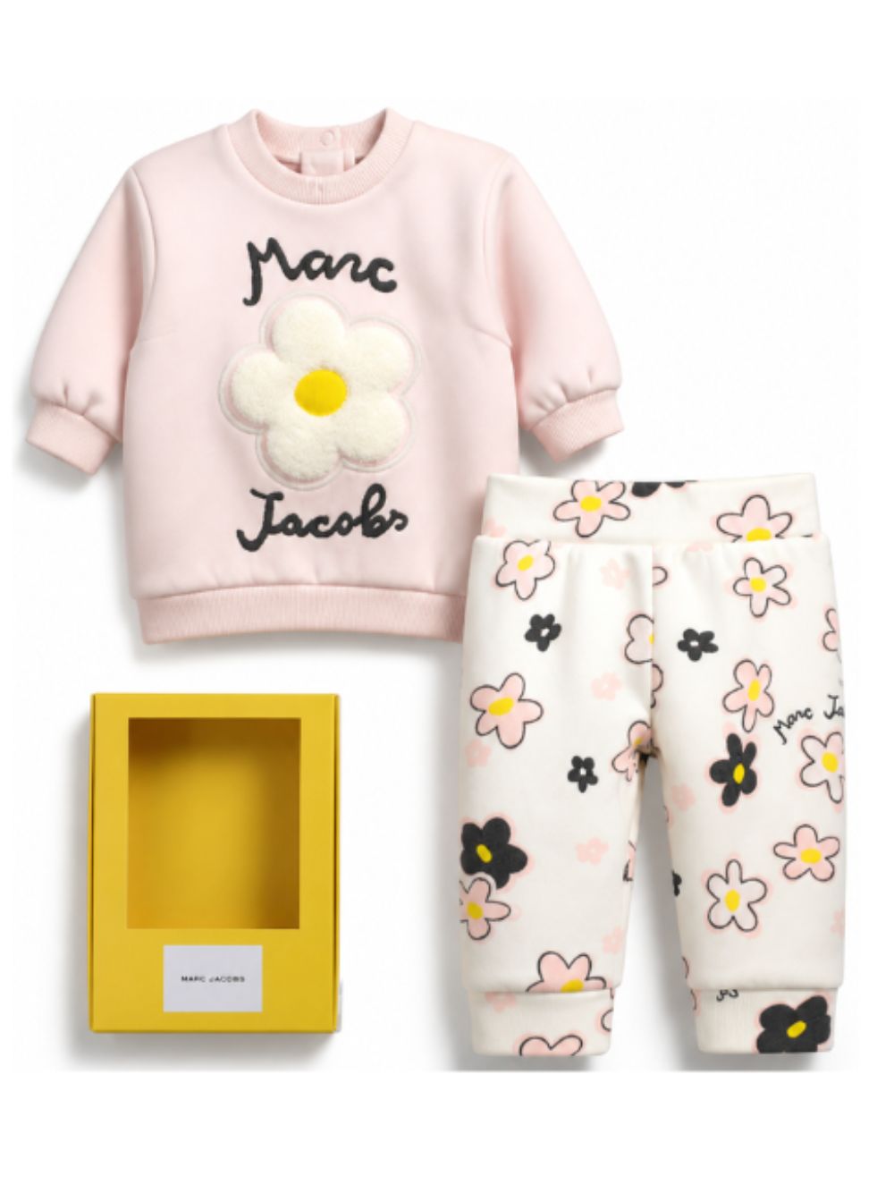 Set felpa e pantaloni per neonata The Marc Jacobs Kids rosa con stampa a fiori W61072 43M THE MARC JACOBS KIDS
