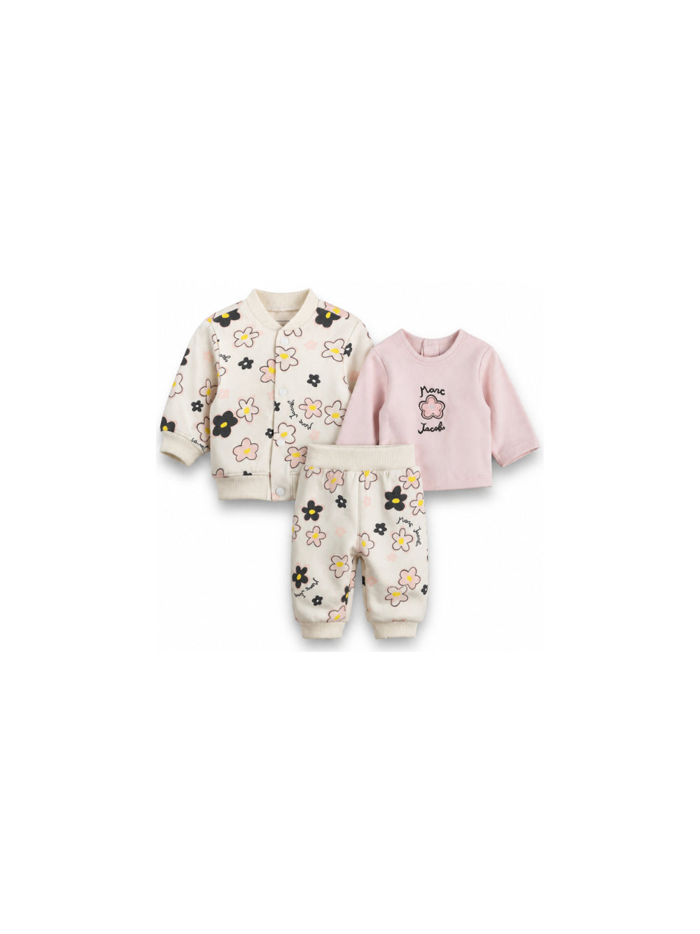 Set tre pezzi per neonata The Marc Jacobs Kids rosa con stampa fiori W61079 182 THE MARC JACOBS KIDS
