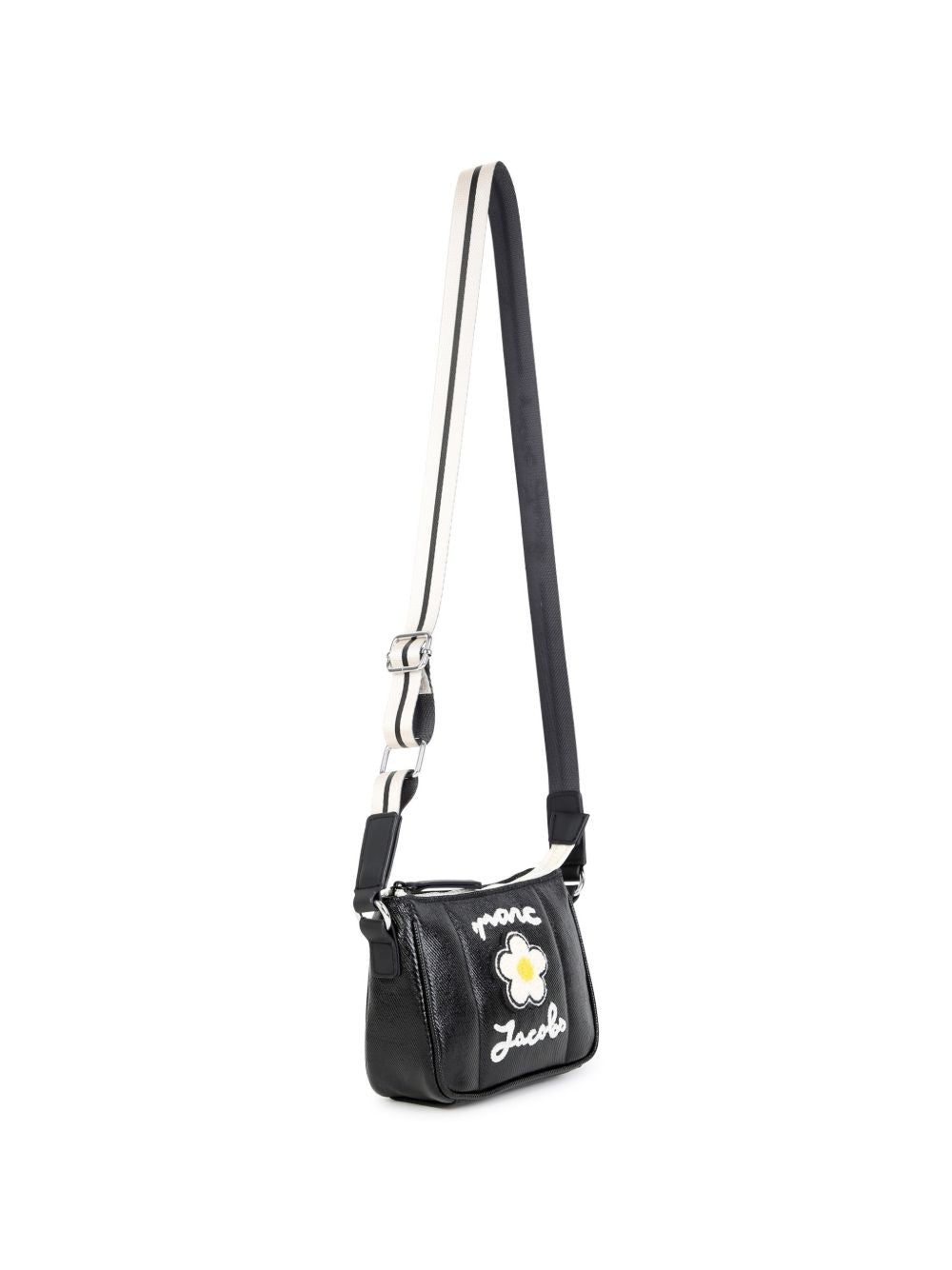 Borsa a spalla per bambina The Marc Jacobs nera con applicazione fiore sul davanti W61091 09B THE MARC JACOBS KIDS