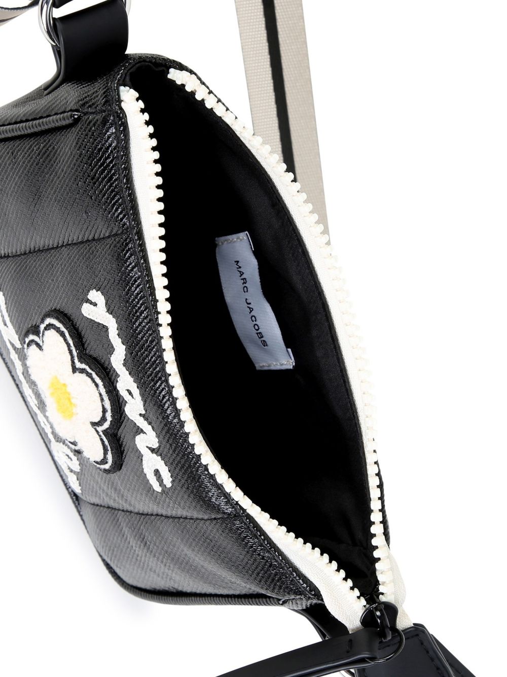 Borsa a spalla per bambina The Marc Jacobs nera con applicazione fiore sul davanti W61091 09B THE MARC JACOBS KIDS