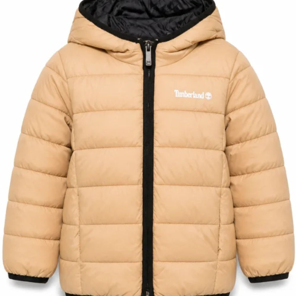 Giubbino per bambino Timberland Kids beige con stampa logo sul petto T60377 230 TIMBERLAND KIDS