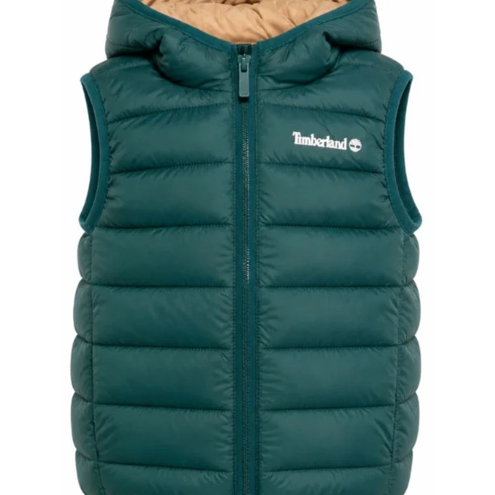 Smanicato per bambino Timberland Kids verde con stampa logo sul petto T60378 68R TIMBERLAND KIDS