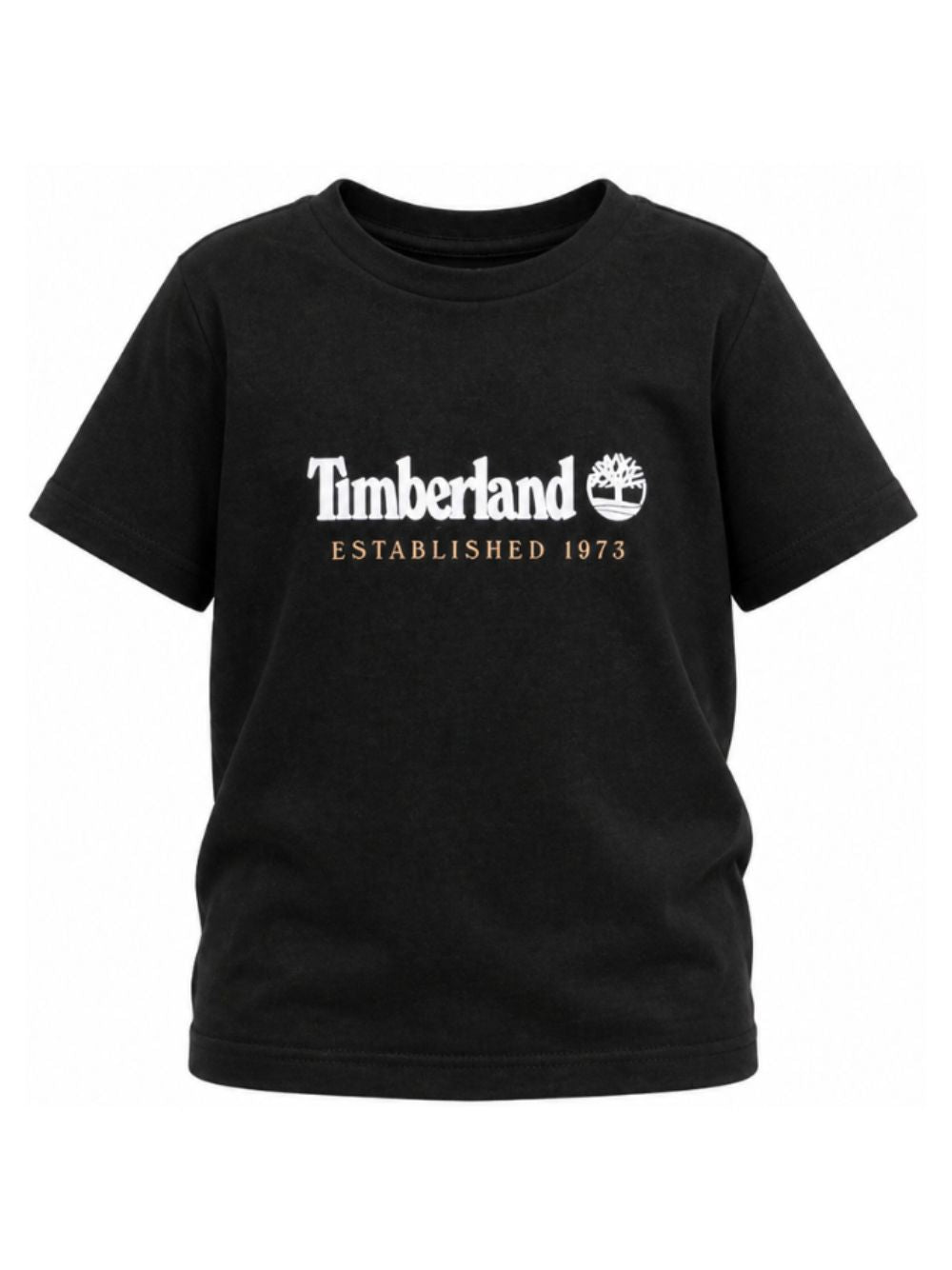T-shirt per bambino Timberland Kids nera con stampa logo sul davanti T60968 09B TIMBERLAND KIDS