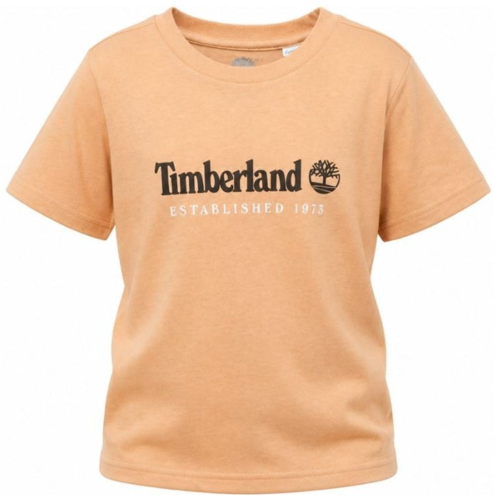 T-shirt per bambino Timberland Kids beige con stampa logo T60968 230 TIMBERLAND KIDS