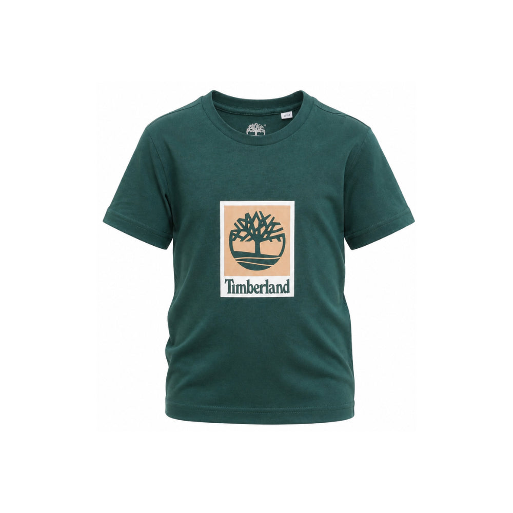 T-shirt per bambino Timberland Kids verde con stampa logo T60969 68R TIMBERLAND KIDS