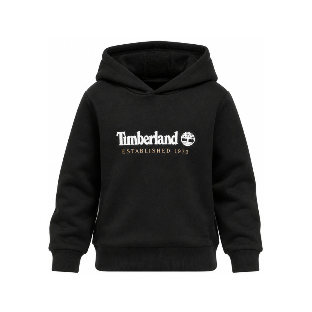 Felpa per bambino Timberland Kids nera con stampa logo sul davanti T60975 09B TIMBERLAND KIDS