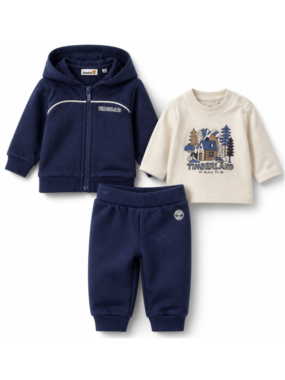Tuta sportiva per neonato Timberland Kids blu con stampa grafica T61004 84N TIMBERLAND KIDS