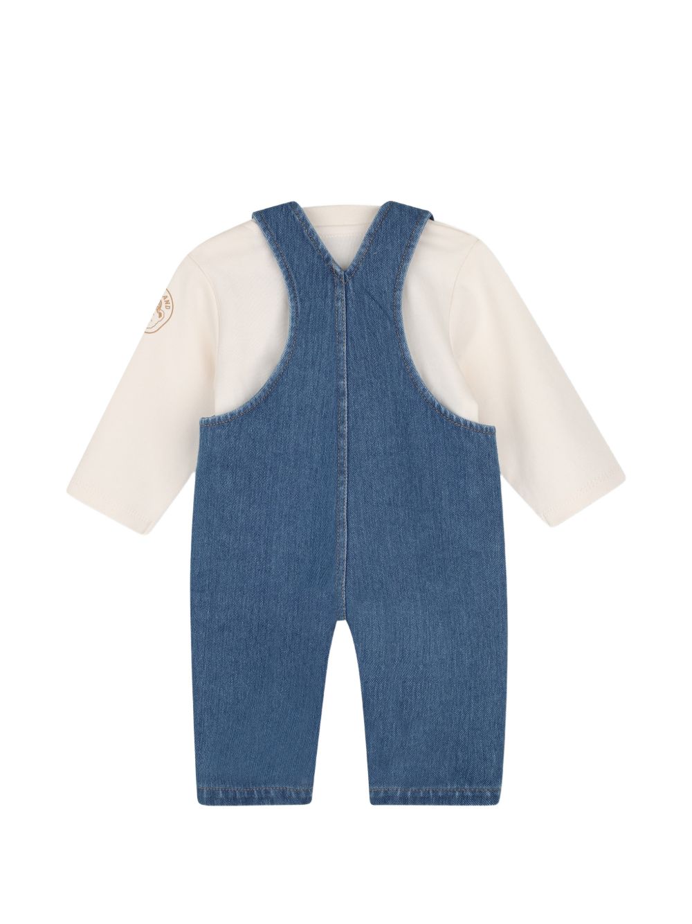 Set T-shirt e salopette per neonato Timberland Kids in denim con applicazione T61005 Z06 TIMBERLAND KIDS