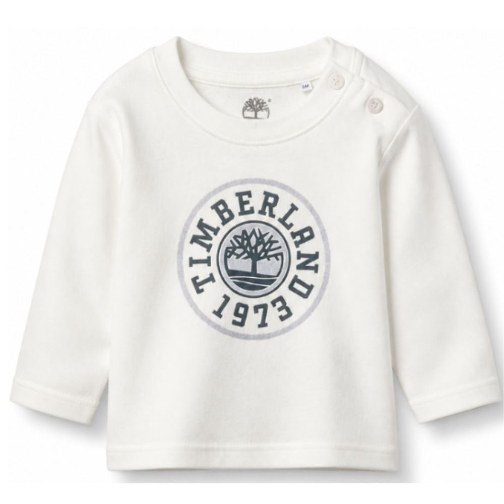 T-shirt per neonato Timberland Kids bianca con stampa grafica logo T61026 127 TIMBERLAND KIDS