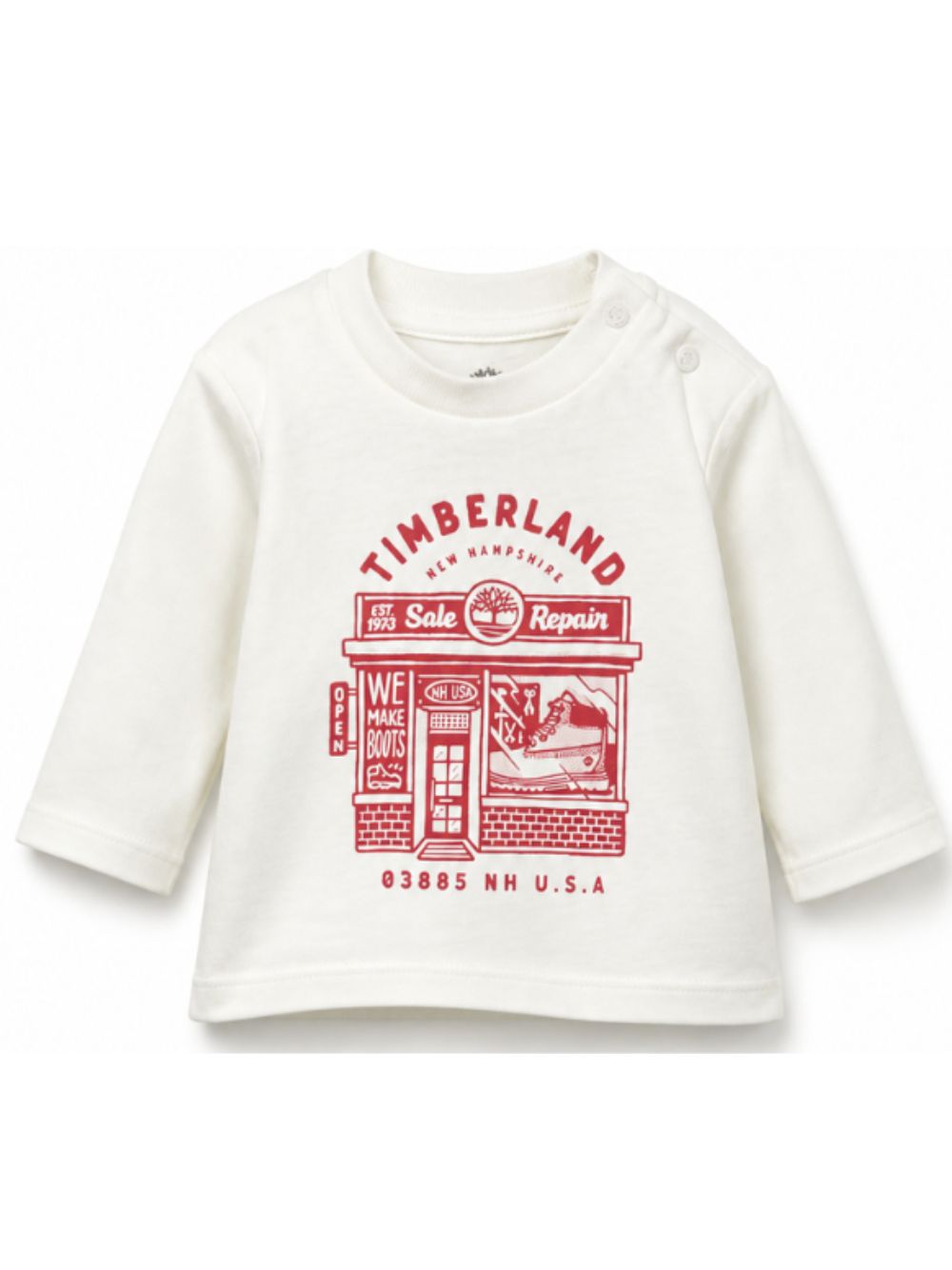T-shirt per neonato Timberland Kids bianca con stampa grafica T61028 127 TIMBERLAND KIDS